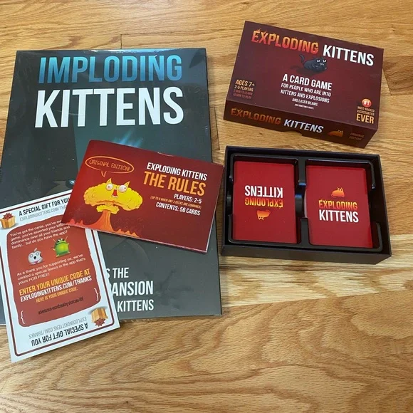 Exploding Kittens Card game with Imploding Kittens Expansion set