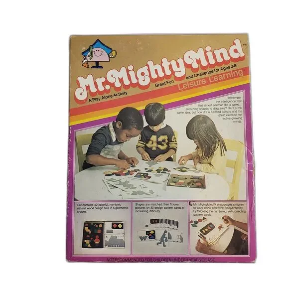 Vintage Mr. MightyMind Puzzle Activity Set Complete Ages 3-8 Boxed Learning Game