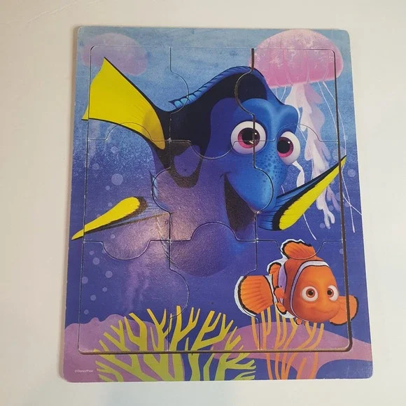 Disney Pixar Finding‎ Dory Nemo Wooden Tray Puzzle 9 Piece Toddler Kids Toy