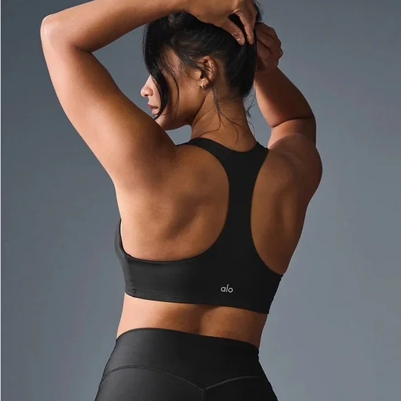 🆕ALO Yoga Airlift Advantage Racerback Sleek Black Sports Bra