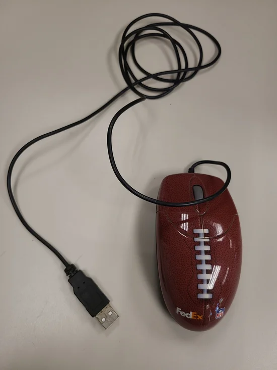 FedEx NFL Football Shaped Wired USB Computer Mouse