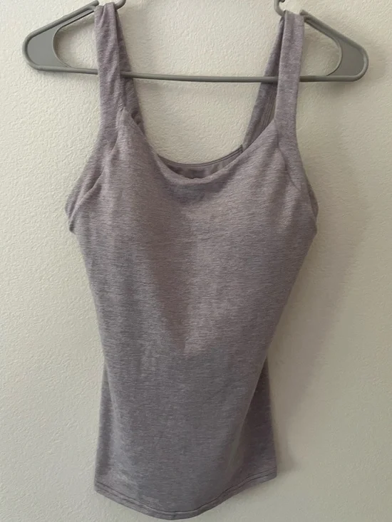 Alo Yoga Fitted Athletic Tank Dusk Heather Size Small Removable Light Pads