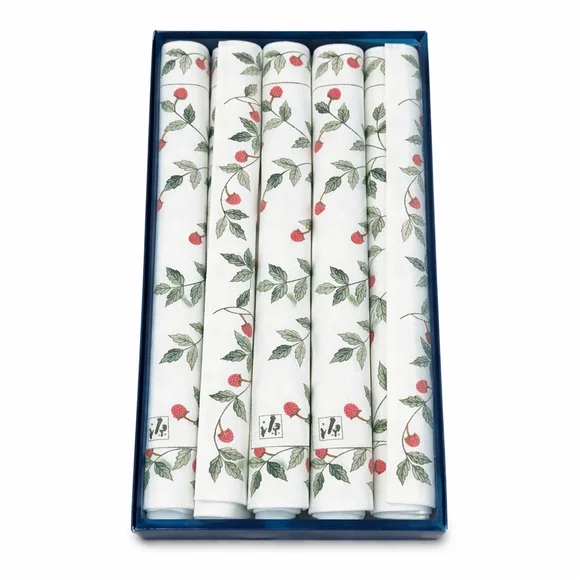 Gen Collection Japan Wild Strawberry Placemats Set of 5 Cotton Tableware 19 X 13