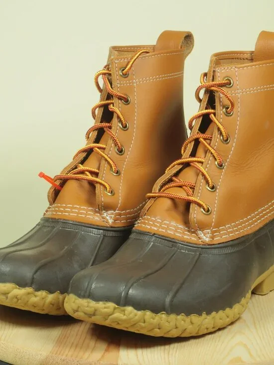 LL Bean Original Bean Boot Mens 8 Womens 10 Brown Leather Rubber Bottom