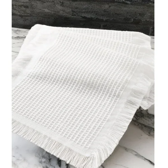 Farmhouse Table Runner White Decorative Cloth Bohemian Decor Cottage Decoration