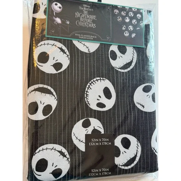 Disney The Nightmare Before Christmas Flannelback PEVA Tablecloth Jack 52