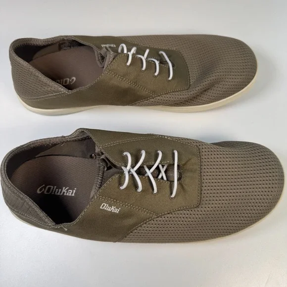 OluKai Nohea Moku Boat Shoe Clay Tapa‎ 10283-1020 Sneakers Mens Size 15 Medium
