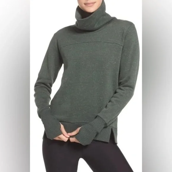 Alo Yoga Haze Funnel Neck Sweatshirt In Hunter Heather