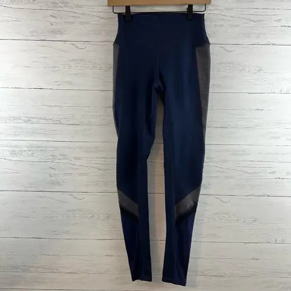 Alo Yoga Elevate Navy Gray Full Length Leggings Size XS