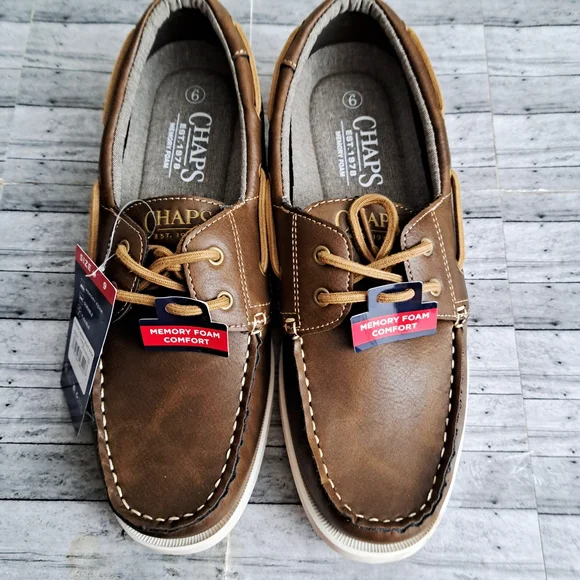 Chaps Men's Benny Boat Brown Loafer Shoes