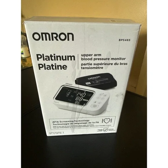 Omron Platinum Upper Arm Blood Pressure Monitor AFib Screening BP5465 White New