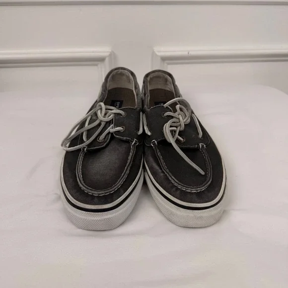 Sperry Top-Sider Bahama Mens 8.5M Black Canvas Boat Shoe Sneakers L12-CH171
