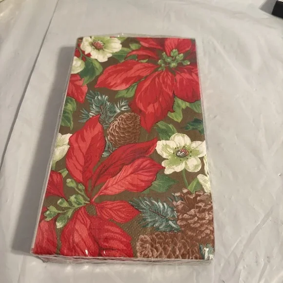 Regal Holiday‎ Poinsettia Christmas Party Paper Napkins 16ct