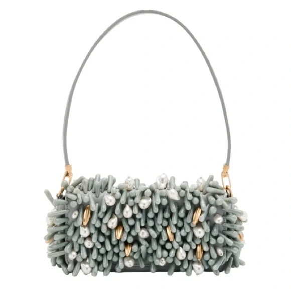 NWT - CULT GAIA Perla Beaded Leather Shoulder Bag