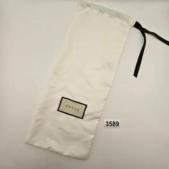 AUTHENTIC GUCCI WHITE DRAWSTRING DUST BAG STORAGE POUCH 15X7 MADE IN ITALY