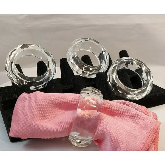 Crystal Napkin Rings Fascetted Spring Wedding Table Decor 2.5