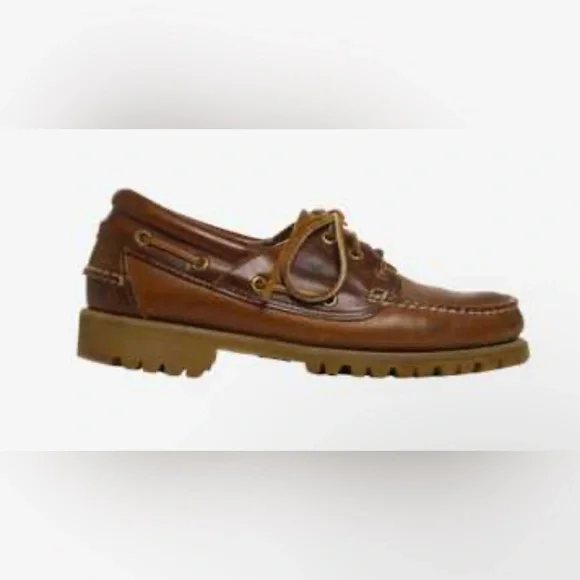 Just Like Timberland’s Froats Classic Brown Leather Lug Sole Boat Shoes Size 10