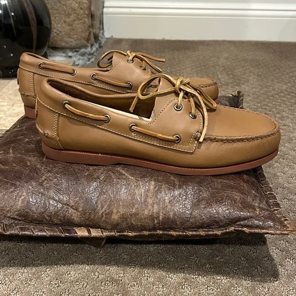 Just Like Sebago’s Froats Men's Wellfleets Boat Shoes Tan W/Beige Rubber Soles