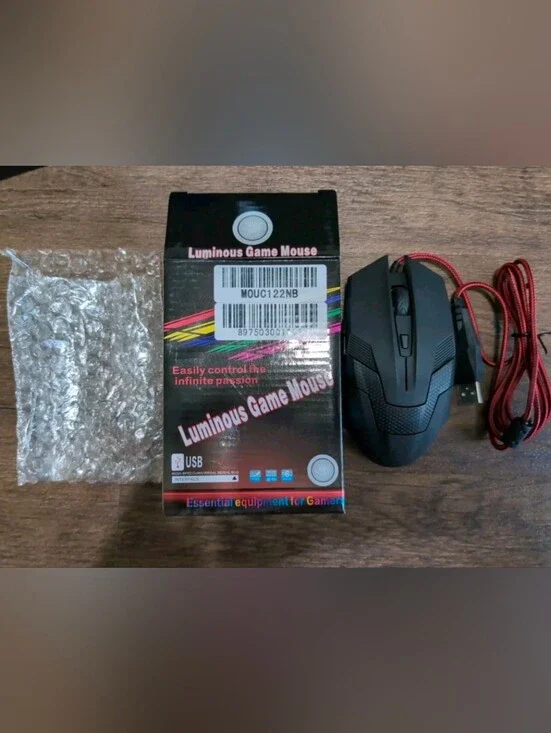 Luminous Gaming Mouse 6 Button Black & Red NWT Read Description