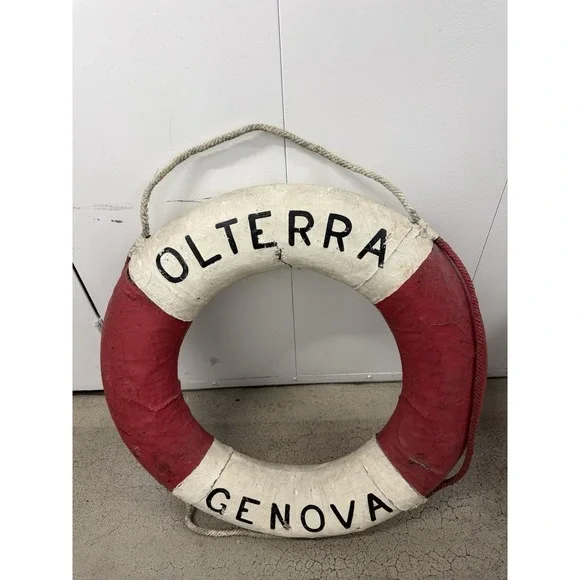 Vintage Italian Ship Olterra Life Ring Authentic