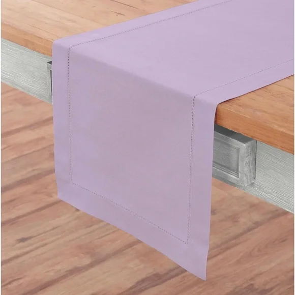 Table Runner Cotton Linen Hemstitch Lavender 14” Wide x 90” Long NEW