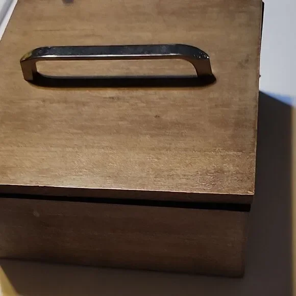 Wooden Box with Silver Handle