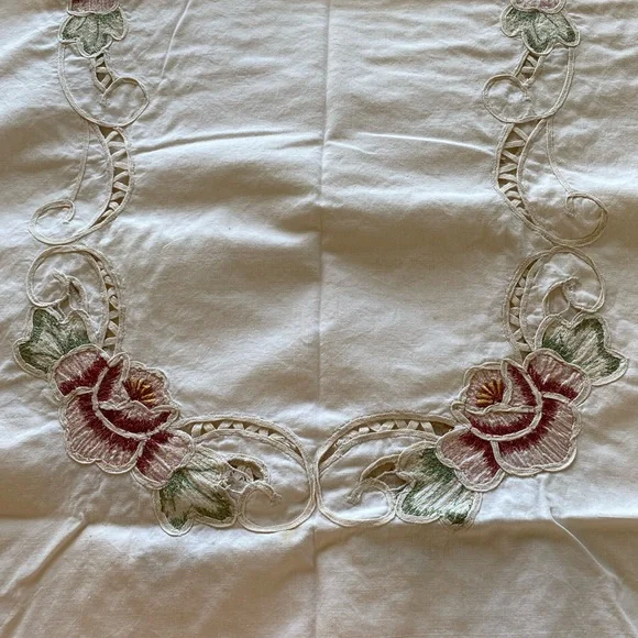 Vintage Embroidered Tablecloth