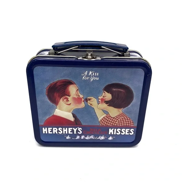 Vintage 1980’s Collectible Hershey’s Kisses Milk Chocolate Mini Lunch Box Tin