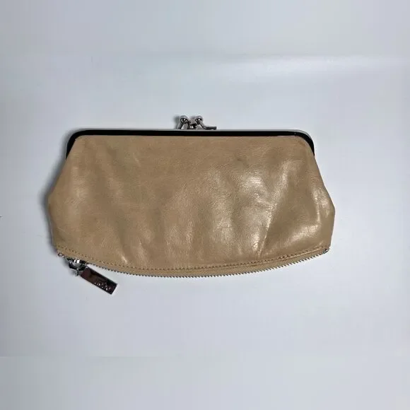 Hobo International Millie Clutch Leather Kiss-Lock Closure Purse Handbag
