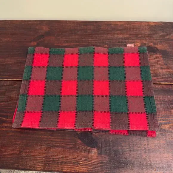 LINTEX HOLIDAY VINTAGE Christmas Cottage Plaid Placemats Set of 3