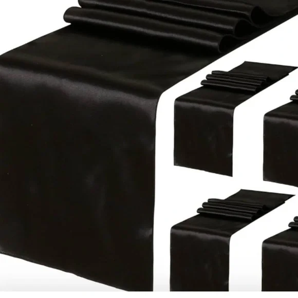 Table Runner 12”x108” in Black color. Brand new 10 in a pack.