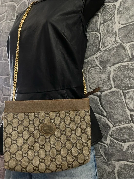 Authentic Gucci GG Plus Vintage Pouch Clutch bag