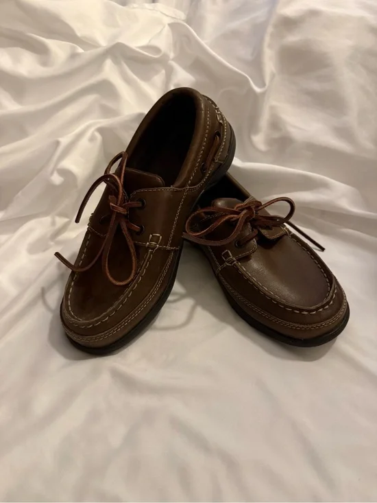 Like New CROCs Harborline Leather Moccasin Boat Shoes