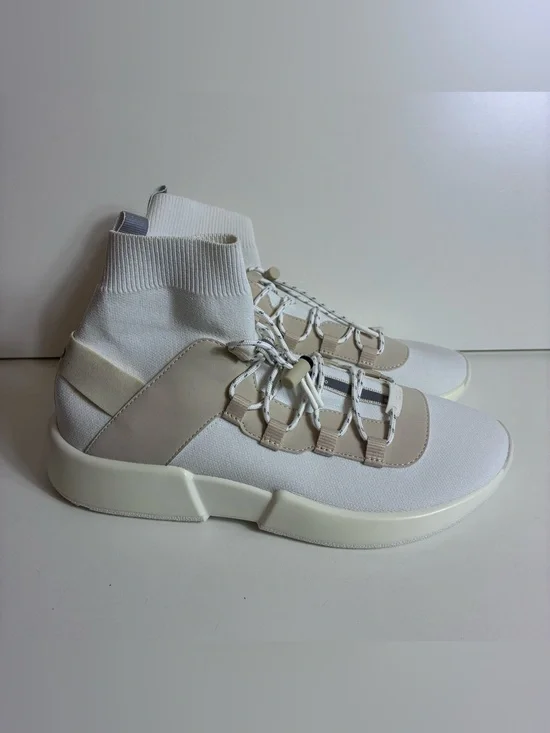 Alo Wanderer Womems Size 9 Sneakers High Top Sock Shoes Bone White Athleisure