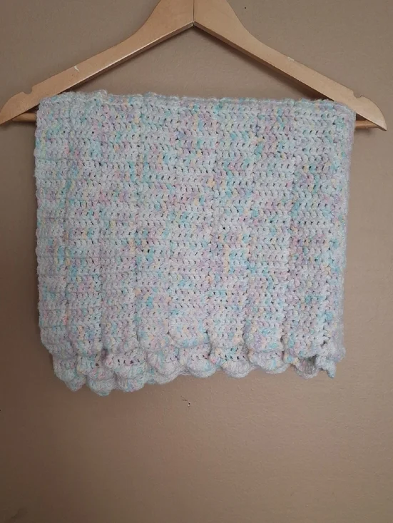 Handmade Pastel Crochet Blanket - Soft Multicolor 29×42