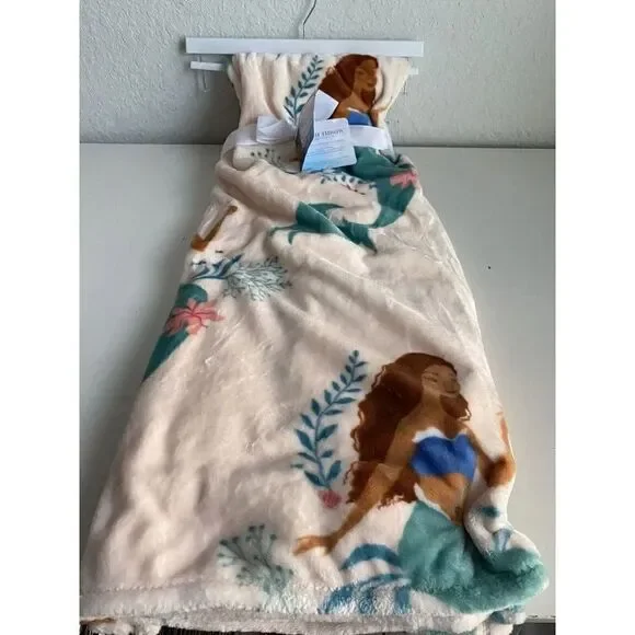 Disney‎ The Little Mermaid Live Action Movie Plush Throw Blanket 50 x 70” NEW