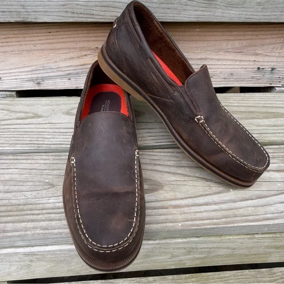 Rockport Southport Venetian Leather Loafer Oat Brown Mens 13 Java Rubber Sole