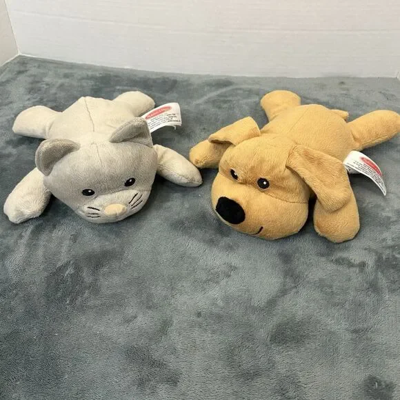 Melissa And Doug Kitty Cat Gray & Tan Puppy Dog Plush Embroidered Eyes 8