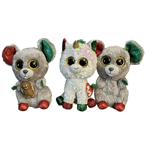 TY Beanie Boos Christmas Lot‎ Stardust 2Mac Stuffed Animal Plush TySilk 7