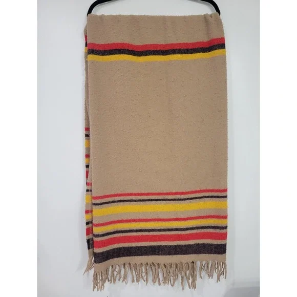 Faribo Woolens Brown with Strips Throw Blanket 57