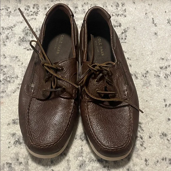 Cole Haan Harpswell brown leather boat shoes size 10.5 C28865 ·