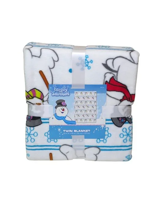 Frosty The Snowman Plush Twin Blanket 60