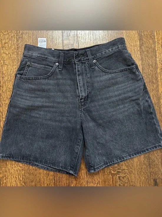 Levi's 94' baggy Shorts in Black Gray Denim Vintage Size 28