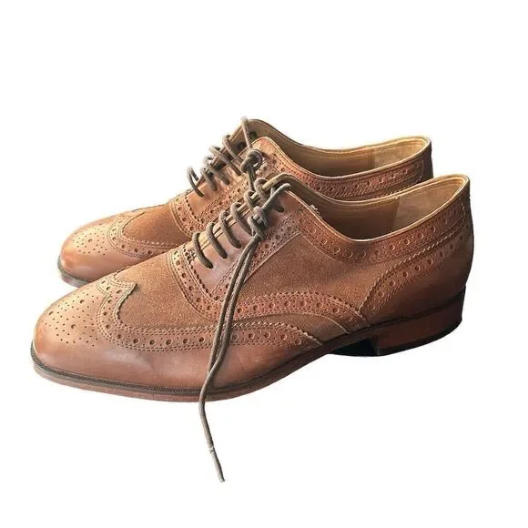 Florsheim‎ Marlton Men's Wingtip Dress Shoes Brown Leather & Suede Size 9.5D