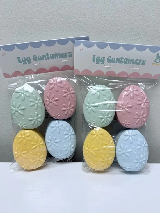 New Target Bullseye Playground Set of 8 Pastel Floral Egg Shaped Containers