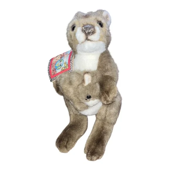 Vintage 1994 K&M International Kangaroo with Joey Plush Stuffed Animal NWT 10