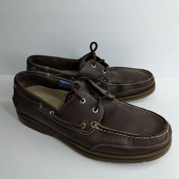 Rockport Washable Footwear Brown Leather Boat Shoes Loafers Size 11.5M