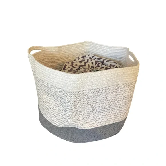 Large Basket, Cotton Rope, Laundry, Living Room,‎ Bedroom, Storage