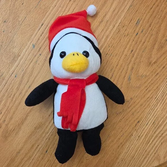 NWOT Animal Adventure Christmas Penguin Plush Stuffed Animal Toy