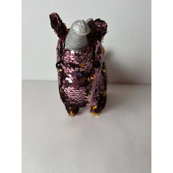 GOFFA Plush‎ Unicorn Toy Flip Sequins Pink Gold Glitter Horn Stuffed Animal